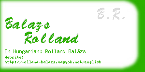 balazs rolland business card